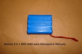 Bateria para o helicóptero Phanter 9.6v 800Mah